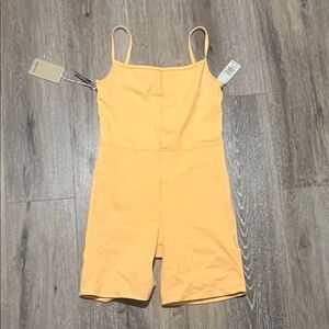 Aritzia Wilfred free orange yoga romper